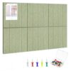 Thboxes Felt Bulletin Board Tiles 36" x 24", 6-Pack Cork Board for Office, Pin Board with 30 Pushpins Cork Boards for Office Decor Walls Organizer Classroom Decor, 40 Adhesive Tabs Included - Sage
