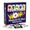 THE BAMBINO TREE WOWELs Phonics and Vowel Sounds Card Game - Learn to Read Kindergarten 1st 2nd Grade Learning - Short Vowel CVC Words and Long Vowel Matching Game 2-8 Players