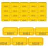 THEBLUETOUCH 250 Blank Raffle Tickets 2" x 1" – Consecutive Numbers, Larger & Bolder Numbers Design, for Classrooms & Family Rewards (Yellow)