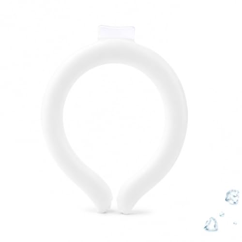 The ChillWrap Ice Ring, ChillWrap Freezes Under Tap Water, Reusable, Hands-Free, Flexible and Comfortable, Easy to Store, Ideal for The Sweltering Heat and Humid Summer (White)