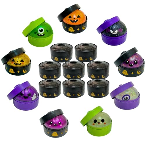 The Halloween Bao Squishy-Glitter Ghostie Pumpkin Stress Balls Set with Steamer,Slow Rise Sensory Fidget Squishy for Teen,Random 8 of 9 Color Steamer Box Halloween Basket Stuffer Party Favor for Adult