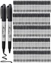 Thenshop 100 Pack Black Permanent Markers Bulk - Fine Point Permanent Marker Quick Drying Waterproof Pens for Doodling Writing Marking Classroom Work on Wood Metal Stone Glass, Office School Supplies