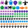 Thenshop 200 Pcs Halloween Fidget Spinner Toys Mini Fidget Spinner Toys Bulk Sensory Anxiety Stress Relief Gifts Halloween Party Favors Goodie Bags Stuffers for Classroom Prizes, Trick or Treat Bags