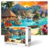 Theo's Puzzles Jigsaw Puzzles 1000 Piece Puzzle for Adults, Families Dogs Beach Day Pieces Fit Together Perfectly (Tropical Paradise)