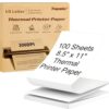Thermal Printer Paper 8.5 x 11 Inch, Quick-Dry US Letter Thermal Paper, Compatible with M08F M832 Portable Printer, Continuous Perforated Folding Thermal Printer Paper for Office, Contract, 100 sheets