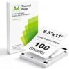 Thermal Printer Paper 8.5 x 11 US Letter InklessPrinting Paper 100 Sheets
