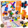 The Young Scientists Club STEM Cubes, Build, Learn & Create with 100+ Math Cubes Manipulatives, 4-in-1 Educational Games, Math Cubes for Kids Ages 4-8, Awesome Learn Through Play Toys