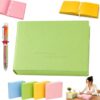Thickened Color Brick Notebook, A5 Super Thick Hardcover Journal, PU Leather Cover Solid Color Pages Thick Paper Ribbon Bookmark with Elastic Pen Holder Band for Notes, Lists (Green)