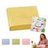 Thickened Color Brick Notebook, Blank Page Sketchbook Journal for Drawing & Writing A5 720 Page Hardcover 80GSM Bleedproof Thick Journal with 57Pcs Vintage Stamp Stickers for Women Men School Office Gift (yellow)