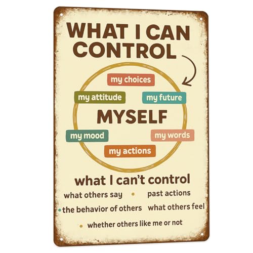 Things I Can Control Sign Mental Health Office Decor Inspirational Classroom Posters Metal Tin Signs - Motivational Wall Decor for Classroom Therapy Office Gifts for School Counselor Growth Mindset Poster
