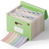 ThinkTex 12-Pocket Accordion File Organizer, Letter & A4 Size, 16 Colors