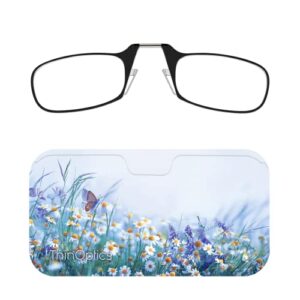 ThinOptics Universal Pod Case + Rectangular Reading Glasses, Wildflower Haze, 49 mm + 2
