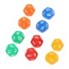Thonlai 40Pcs 12 Sided Rainbow Color Translucent Dice for Math Teaching and Family
