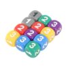 Thonlai Colored Six Sided Dice Set of 12 for Board Games and Digital Teaching Lightweight Plastic