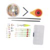 Thonlai Ice Fishing Rod Kit Mini Lightweight Portable Accessories for Rivers Lakes and Reservoirs ABS EVA High Carbon Steel 105g (Yellow Color)