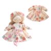 Thoson Crochet Handmade Cloth Doll with Removable Floral Dress, Soft Fabric Rag Doll, Cotton Doll Clothes Set, Montessori Plush Doll, Handmade Baby Doll Toy, Birthday Gift for Girls, Nursery Decor