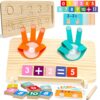 Thothyer Preschool Learning Toys for Toddlers 2-5, 2 in 1 Educational Learning Toys-Math Manipulatives Number Counting Blocks for Kids, Montessori Toys for 3 4 5 Year Old Boys Girls Birthday Gifts