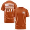 Thread and Ink USA Flag with Texas Wordmark, Men's Front and Back Print, Texas Football Game Day Shirt