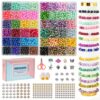 Thryonix Glass Beads, 1300pcs 48 Colors 8mm Round Crafts Beads for Bracelet Jewelry Making, Beadwork,Craft Supplies for Gifts & DIY Projects