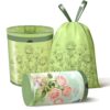 Thryoss Rose Scented Small Garbage Bags,Trash Bags 4 gallon Drawstring For Bathroom,Office,Bedroom,Car,Suitable for 2-4 gallon trash can,colorful Print,purple,50 Counts