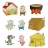 Thryvomniq Flannel Board Stories for Preschool The Three Little Pigs Fairy Tales Felt Toys Felt Story Board Pieces Toddler Storytelling Activity
