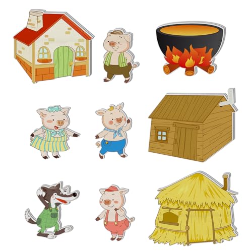 Thryvomniq Flannel Board Stories for Preschool The Three Little Pigs Fairy Tales Felt Toys Felt Story Board Pieces Toddler Storytelling Activity