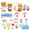 Thryvomniq Nurse Bear Does First Aid Felt Story Set with Hook Fasteners