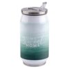 T&H XHome Abstract Home Text 14oz Stainless Steel Tumbler with Lid & Straw-Double Wall Vacuum Insulated Travel Mug Modern Ombre Green Lines Water Bottle Coffee Beverage Drinks Cup