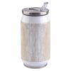 T&H XHome Abstract Ombre 10oz Stainless Steel Tumbler with Lid & Straw-Double Wall Vacuum Insulated Travel Mug Boho Beige Gradient Wood Planks Water Bottle Coffee Beverage Drinks Cup