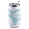 T&H XHome Conch 10oz Stainless Steel Tumbler with Lid & Straw-Double Wall Vacuum Insulated Travel Mug Coastal Sea Snail Ocean Summer Vintage Teal Water Bottle Coffee Beverage Drinks Cup