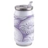 T&H XHome Conch 14oz Stainless Steel Tumbler with Lid & Straw-Double Wall Vacuum Insulated Travel Mug Coastal Sea Snail Ocean Summer Plaid Purple Water Bottle Coffee Beverage Drinks Cup