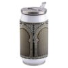 T&H XHome Double Arches Columns 14oz Stainless Steel Tumbler with Lid & Straw-Double Wall Vacuum Insulated Travel Mug Warm Gray Rustic Symmetrical Arch Water Bottle Coffee Beverage Drinks Cup