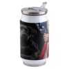 T&H XHome Loyal Pet 14oz Stainless Steel Tumbler with Lid & Straw-Double Wall Vacuum Insulated Travel Mug Rustic Americana Patriotic Black Labrador Water Bottle Coffee Beverage Drinks Cup