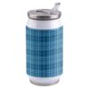 T&H XHome Modern Plaid 10oz Stainless Steel Tumbler with Lid & Straw-Double Wall Vacuum Insulated Travel Mug Classic Buffalo Blue Teal Check Water Bottle Coffee Beverage Drinks Cup
