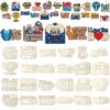Thyle 120 Pcs Fathers Day Wooden Crafts to Paint Dad Ornaments for Craft Unfinished DIY Blank Cutouts Color Your Own for Kids Dad's Birthday Party Gift Hanging Decorations