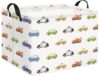 TIBAOLOVER Rectangular Baby Kids Storage Basket for Home Kitchen Girls Cute Toy Storage Bin Organizer Shelf Book Room Decor(Car)
