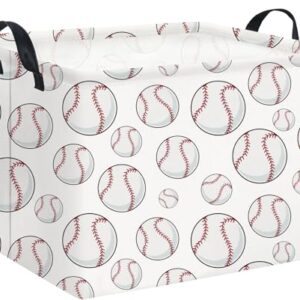 TIBAOLOVER Rectangular Baseball Basket Kids Baby Storage Basket Cute Kids Toy Storage Bin Organizer Shelf Book Sports Room Decor(Baseball)
