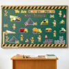 TICIAGA Construction Classroom Bulletin Board Set - 85PCS We are Constructing Our Futures Vehicle Chalkboard Wall Decor, Back to School Construction Motivational Display for Kindergarten Elementary