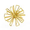 TICKCACY Metal Small Geometric Sculpture, 4.75" Gold Triangular Striking Iron Table Decoration Sphere, 3D Metal Home Table Top Decor Ball, Abstract Decorative Tabletop Orbs for Living Room Office
