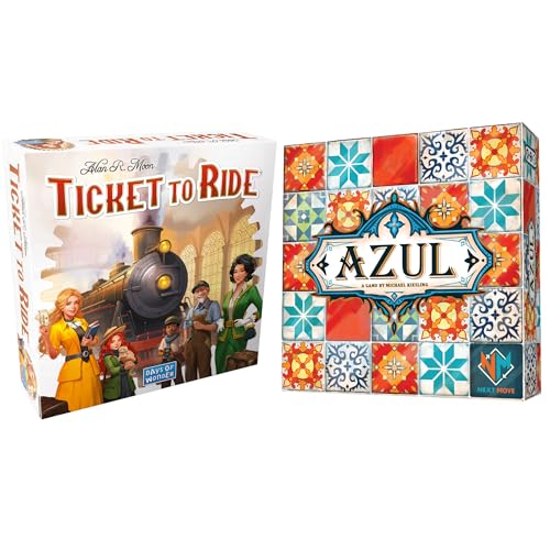 Ticket to Ride + Azul Board Game Bundle - Strategy Train Route Building & Tile-Laying Games for Families and Adults, Award-Winning Tabletop Games, Ages 8+, 2-5 Players
