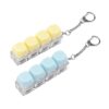 TICKTYYPE 2 Packs Keyboard Fidget Toy Glows, Fidget Clicker Keyboard Fidget Keychain, Button Fidget Gifts for Adults to Relieve Stress and Pass Time (Blue ＆ Yellow)