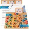 Tiddoz All‑in‑One Montessori Learning Set – ABC Tracing Wooden Board, Letter Matching, 100+ Sight Words Flashcards & Writing for Preschool & Kindergarden Toddlers Ages 3-6
