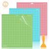 TIECHI 12x12 Cutting Mat for Cricut Maker 3/Maker/Explore 3/Air 2/Air/One (3 Mats) - Reusable Gridded Adhesive Mats for Crafts & DIY - Includes Standard/Light/Fabric Grip (Green/Blue/Pink)