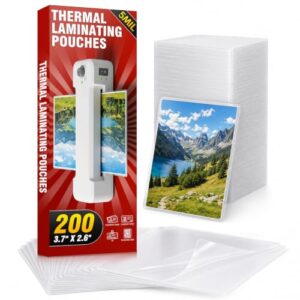 Tiepetly 5 mil Laminating Sheets(200 Pack) - 2.6 x 3.7 Inches Business Card Thermal Laminating Pouches for Laminator, Clear, Rounded Corners for Home, Office, and School Supplies