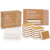 Tieralia Lemon Dish Soap Bar & Natural Plant-Based Dish Sponge Bundle | 2-Pack Solid Dish Soap + 12 Eco-Friendly Biodegradable Kitchen Sponges