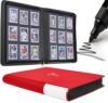 TIFFDADA Top Loader Binder 9 Pocket, Holds 360+ Cards in 3" x 4" Toploaders, Ringless 20 Double-Sided Sleeves, Side-Loading, Spine Label with Maker Pen Toploader Binder for TCG, MTG, Sports Cards