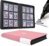 TIFFDADA Top Loader Binder 9 Pocket, Holds 360+ Cards in 3" x 4" Toploaders, Ringless 20 Double-Sided Sleeves, Side-Loading, Spine Label with Maker Pen Toploader Binder for TCG, MTG, Sports Cards