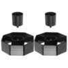 TIKODIDA 2set Black Plastic Tape Dispenser Core Inserts for School and Factory Use, Prevents Shifting and Slippage, Handles Wide Heavy Rolls, Replacement Spare Part for Office and Business