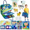 Tilhumt 8 in 1 Busy Book for Toddler 1-3, Montessori Boy Board