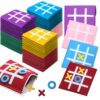 Timisea 48 Pcs Tic Tac Toe Strategic Board Game, Mini Strategic Board Game for Kids Family,Classic Mini Board Toys, Board Gifts for Students with Envelope,Birthday Party Gifts